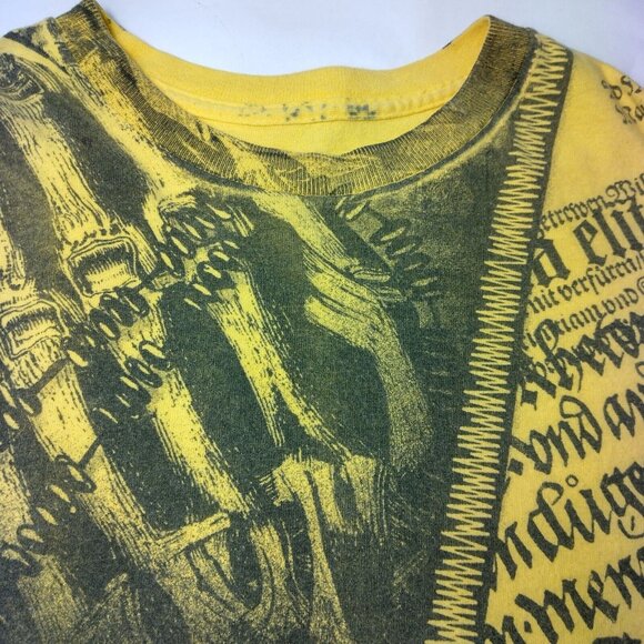 MMA Elite T Shirt Men Medium Ywllow Black Skull Fighting Mixed Martial Arts READ - Picture 7 of 11